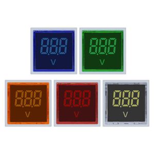 Indicator Light 22mm LED Square Digital Voltmeter Ammeter Current Meter Voltage Tester AC60-500V 0-100A Lamp Pilot