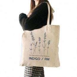 Indigo RM Modèle Sac fourre-tout Fi Album de musique Toile Boutique Sacs Kpop Fan Sacs à bandoulière Kim Namjo Sacs Kpop Fr Bag h0Cj #