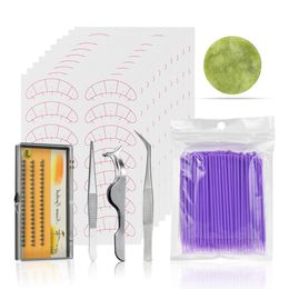 Ensemble de pratique d'extension de cils individuels pince à épiler jetable Microblading brosse outil beauté cils outil Kit d'accessoires