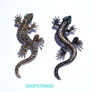 Broche de lagarto para casa de Rhistone Individual, broche de Metal para mujer, joyería de moda, Pin para el pecho, accesorios para mujer, Color rodio