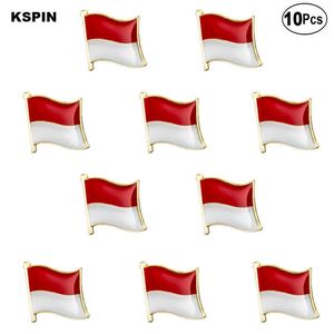 Épinglette de drapeau indonésien, badge de drapeau, broches, Badges, 10 pièces par Lot