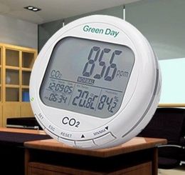 Testeur de qualité de l'air intérieur Détecteur de dioxyde de carbone Détecteur de gaz CO2 3in1 Température Humidité Compteur CO2 Moniteur Green Day AZ7788