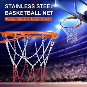 Indoor Basketbal Metalen Ketting Net Anti-Roest Zink Staal Driekleur Patroon Ontwerp Basketbal Accesorios Bal Ketting Net 231220