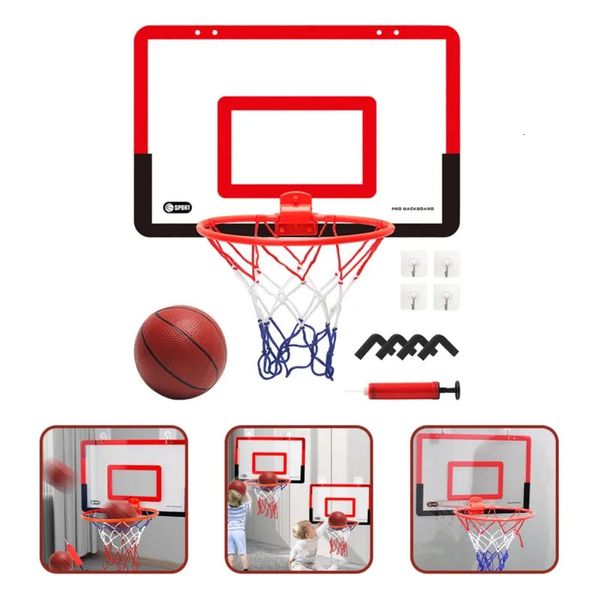 Jeu amusant de sécurité pour enfants d'intérieur, Mini exercice à domicile, ensemble de cerceaux de basket-ball, cadre mural, panier de levage, panneau suspendu 240103