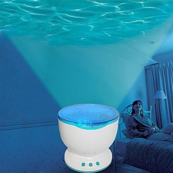 Luces nocturnas LED coloridas para interiores Proyector Ocean Daren Waves Aurora Master Projection Lámpara de luz USB con altavoz Novedad Lighting243i