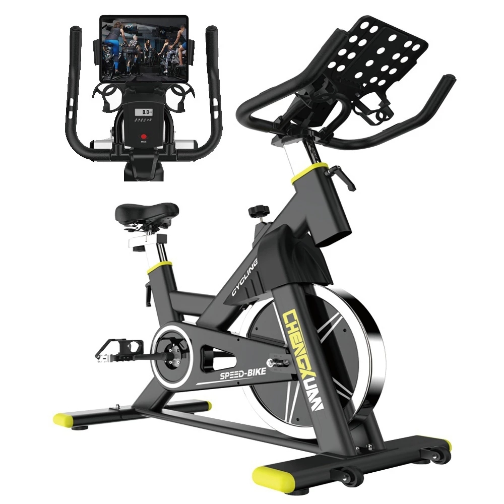Inomhuscykelcyklar Stationär träningscykel med iPad-hållare för hemkardio träningspersonal Spinning Cykel