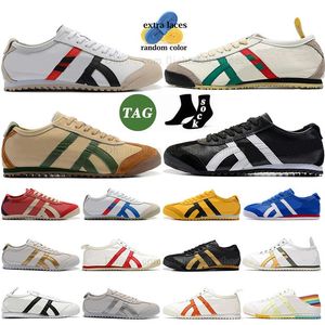 Diseñador interior zapatillas de alta calidad de alta calidad Plataforma de uva de moda blanca Japón Chaussures para hombre azul color rosa amarillo real tigre al aire libre México 66