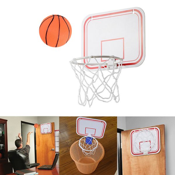 Intérieur pliant Portable Suspension poinçon gratuit MINI cadre de basket-ball en plastique ensemble de basket-ball Mini filet de basket jeu anneau de cerceau