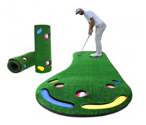 Indoor Putting Mini Greens Thuispraktijk Draagbare Putting Trainer Kantoor Oefeningskit Mat Raken Pad Golf Training Aid3776495