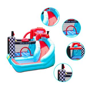 Binnenbelastbare binnenkasteel voor kleine ruimtes peuters kinderfeesten Portable Bouncer Slide Combo Jumping Jumper Bounce House With Slide Racing Car Theme Backyard Play