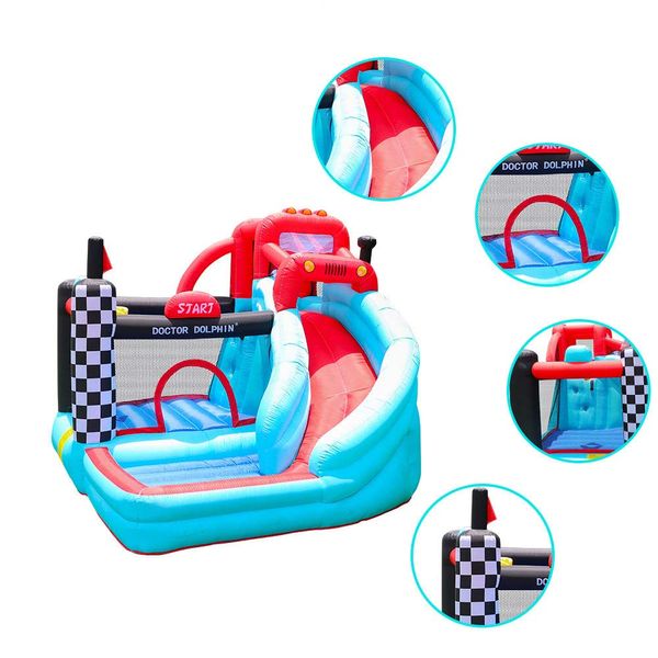 Château gonflable intérieur pour petits espaces pour les tout-bassans pour enfants Bondus portable Bouncer combo saut saut-sauter la maison de rebond avec le thème de la voiture de course de course