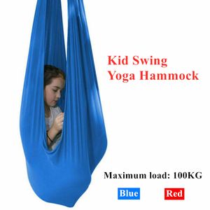 Indoor Kid Hangmat Sensory Swing Yoga Steady Hanging Seat Chair House Cuddle Therapy Swing voor Autisme ADHD Aspergers Blue Red Q0219