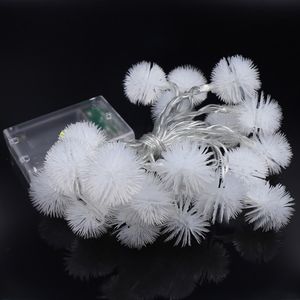 LED String Lights AAA Batterij Powered 2m 20leds Warm Wit Wit Puffer Ball Christmas Light Decoratief voor Indoor Garden Party Party and Holiday Decoration