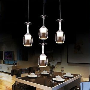 Éclairage intérieur acrylique pendentif LED lampes bar salle à manger lampe lumière 3 w forme de verre de vin créatif brève lumières de noël