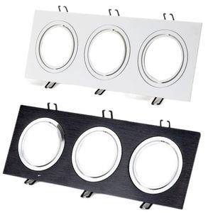 Binnenverlichting zwart wit zilververlichting accessoires vierkant verzonken led plafondlicht verstelbaar frame mr16 gu10 bollen downlighs crestech168