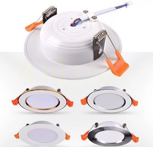 Éclairage intérieur Downlights 220V Spot Trois couleurs gradation 5W 7W 9W 12W 15W Encastré dans le plafond LED Downlight Light Cold Warm White Lamp