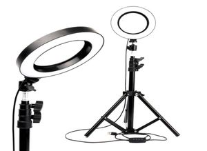 Éclairage intérieur LED anneau lumineux Po Studio caméra photographie lampe vidéo à intensité variable pour maquillage Selfie avec trépied support de téléphone 4993035