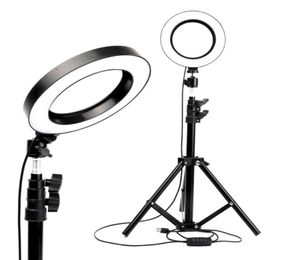 Éclairage intérieur LED anneau lumineux Po Studio caméra photographie lampe vidéo à intensité variable pour maquillage Selfie avec trépied support pour téléphone 7828620