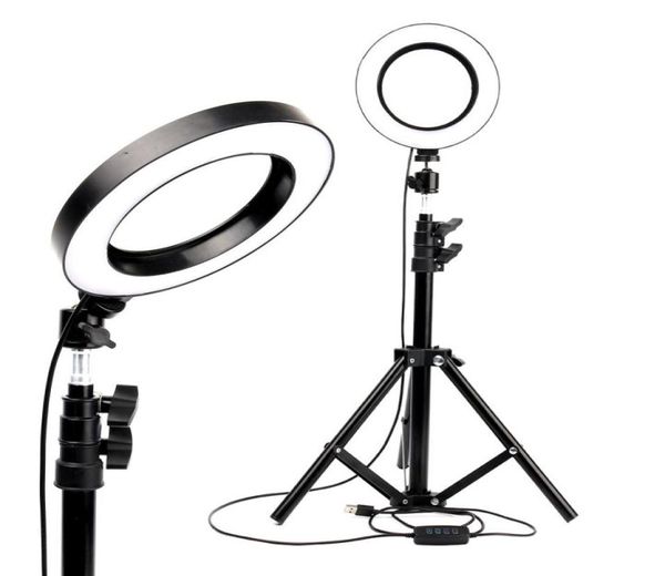 Éclairage intérieur LED anneau lumineux Po Studio caméra photographie lampe vidéo à intensité variable pour maquillage Selfie avec trépied support pour téléphone 7828620