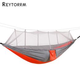Binnen Buiten Duurzaam Hangmat Paar Survival Reizen Camping Hamak Voor 1-2Person Backpacken Tuin Hangend Anti-Muggen Hamac259y