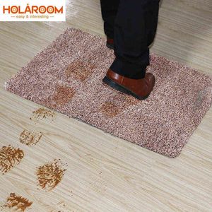 Intérieur Super Absorbe Paillasson Support en PVC Tapis de porte antidérapant pour petite porte d'entrée à l'intérieur du sol Tapis d'entrée en coton 211109