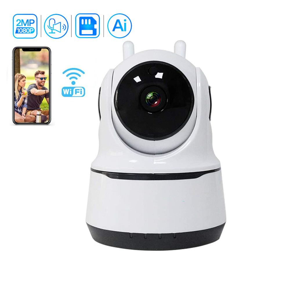 屋内ワイヤレスセキュリティカメラ1080p WiFi IP Home Surveillance System with Human Tracking双方向オーディオベビーカメラ