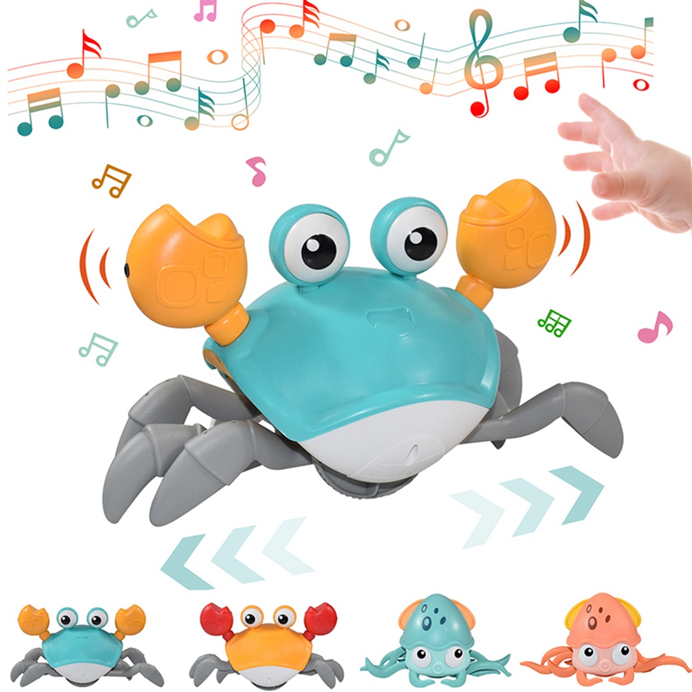 INDUCTIE ESCAPE CRAB Oplaadbare games speelgoed Toy Electric Pet Musical Toys Children's Birthday Gifts Interactive speelgoed Leer speelgoed te beklimmen SS2069