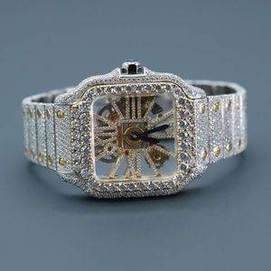 Offrez-vous une montre squelette en acier inoxydable et diamant naturel qui dégage un attrait inégalé avec une clarté VVS amélioréeI4CK