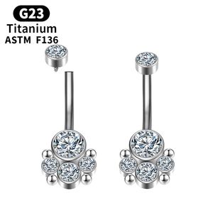 Bouton de nombril industriel Piercing Titanium Septum 16g Cartilage Clicker Zircon Sexy Charming Women Daith Body Jewelry