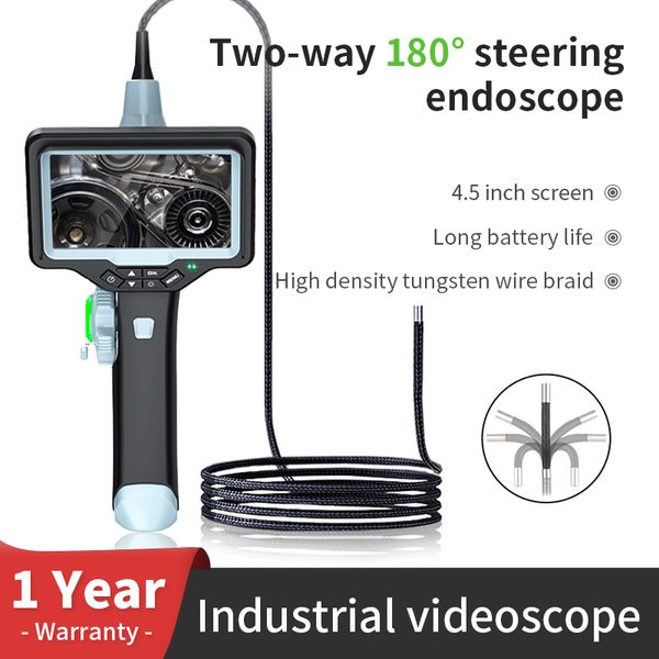 Endoscopio industrial 2.8 mm4.5 pulgadas Fibre óptica endoscopio con bisagras Wifi 360 ° HD Cámara resistente a alta temperatura e impermeable