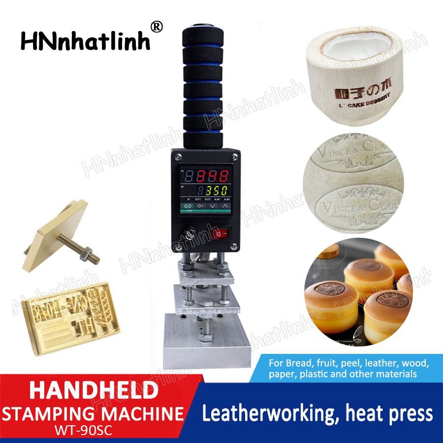 Machine de presse à chaud d'estampage de feuille chaude tenue dans la main d'équipement industriel pour l'outil de gaufrage de papier de bois de peau de cuir