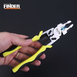 Industrial Grade 9 Inch Multifunctional Plier Electrician Wire Stripping Cable Cutter Line Crimping Tool Steel Stripper Shear Y200321