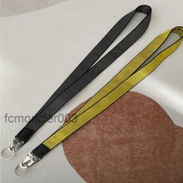 Cordão industrial longo chaveiro amarelo alça de náilon halter moda bagagem pingente unissex marca designer esculpido liga fivela decorativa preto branco ke scqu