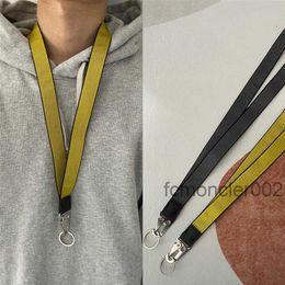 Longe industrielle longe porte-clés bracelet en nylon jaune licol mode pendentif de bagage unisexe marque designer boucle en alliage sculpté D275s 01X6