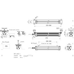 Lumière de tube à LED industrielle 30W 24V IP67 Lumière LED à l'épreuve de l'explosion pour l'éclairage interner de la machine CNC - Lumière blanche brillante (30)