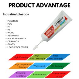 Industriel Plastics Glue Zhanlida 110ml Strong PP / Polycarbonate / PVC / PE / ABS Céradine en cuir en cuir transparent transparent Adhésif en plastique