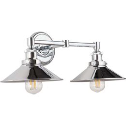 Luminaire industriel en chrome poli pour salle de bain – Luminaire à 3 lumières de style ferme pour salle de bain, au-dessus du miroir, collection Linea di Liara Andante