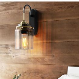 Style industriel Led Lumière Verre Entonnoir Lampes pour Chambre Salon Chevet Couloir Décoration Murale Miroir Avant LampeHKD230701