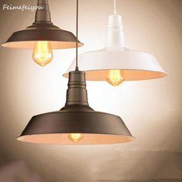 Industriel Vintage pendentif Loft abat-jour plafonnier lustre luminaires E27 AC85-240V lampes