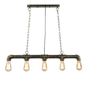 Industrial Vintage Style LOFT Water Pipe Lámparas colgantes Lámpara de techo colgante de 5 luces Edison Accesorio de iluminación personalizado 110-120 V para comedor