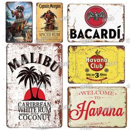 INEED Dech Rum Beer Havana Club Bacardi Captain Metal Sign Plaque Metal Vintage Affiche rétro Signes de l'étain pour Bar Pub Club Decor