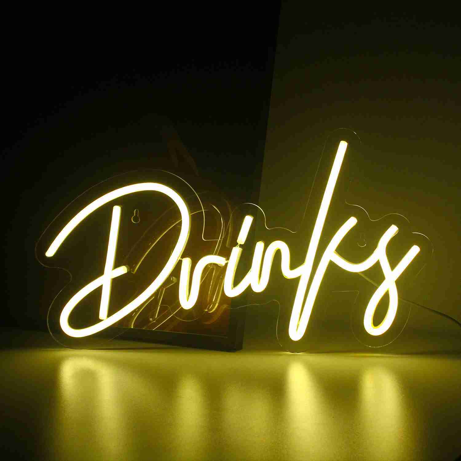 Ineonlife Drink Neon Sign LED Light For Bar Tea Shop Supermarket Hanging Lighting Party Club Room USB Interface Wall Decor Gift HKD230706