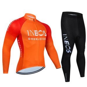 INEOS Grenadier Automn Cycling Jersey Set à manches longues Dryy Syer Drys Clothing Mtb Maillot Ropa Ciclismo Road Bike Sports Wear