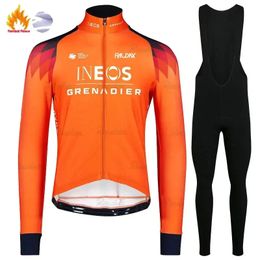 INEOS Grenadier hiver cyclisme vestes manches longues polaire vêtements vtt bavoir pantalon ensemble chaud route tenue de sport 240116