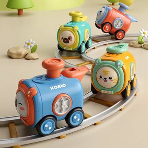 Inertie jouet voiture presse visage changeant avec sifflet petit train résistant aux chocs dessin animé parent enfant interaction 231228