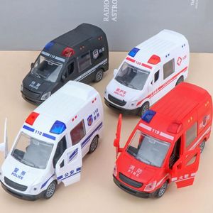 Modèle d'ambulance de camion de pompiers de jouets inertiels Aucune batterie requise obligatoire Openable Drop Drop Drop Resistant Smootor Surface Cooting 231228