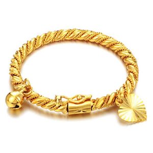 Infantile bébé bracelet bracelet or jaune rempli ouvrable petit poignet bijoux torsadé ouvrable bracelet cadeau diamètre 4 cm Q0717