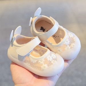 Baby babymeisje schoenen peuter flats sandalen zomer schattige bloem gaas prinses soft bottom anti slip first walker 240329