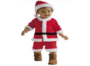 Tenue de Noël pour bébés filles, ensemble de costumes de père noël pour enfants, robe de Cosplay de fête de noël avec chapeau, ensemble pour filles et garçons6997860
