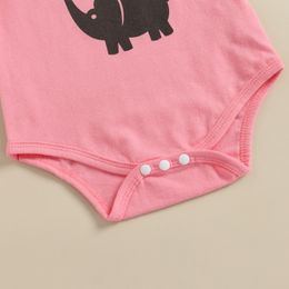 Enfant pour bébés filles ensemble, lettre d'éléphant rond couche à manches courtes à manches courtes + jupe plissée de couleur unie + bandeau, 0-12 mois